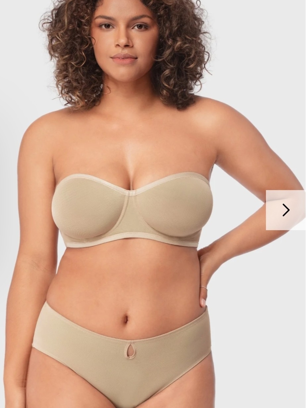 Bella Sheer Mesh Unlined Underwire Strapless Balconette Bra in Natural Nude